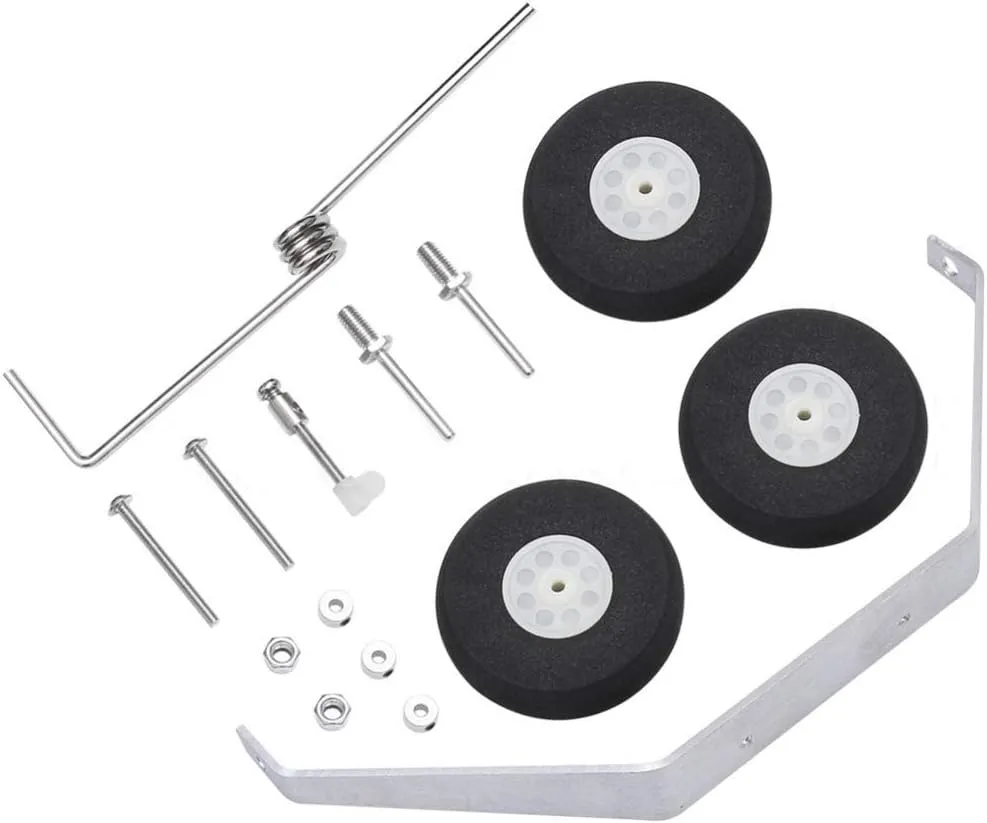 1 Set Aluminum Landing Gear Wheel Kit DIY Parts for RC Plane Jet for Cessna 182 Replacement