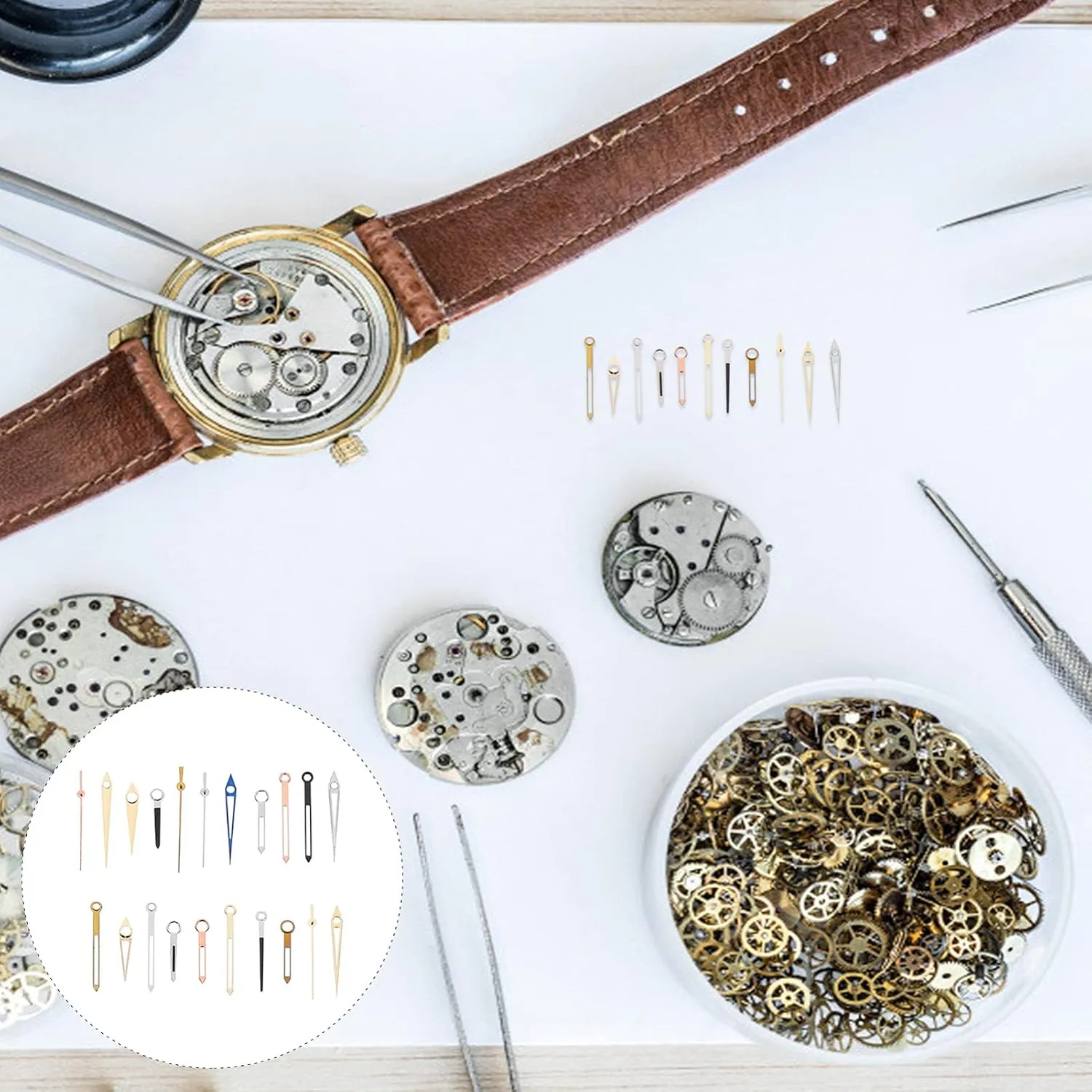 1 Set Hour and Minute Hand Set Watch Second Needles Hour Hand Watch Accessories Watch Hour Needles Second Pointers Minute Hands Watch Replaceable Hand Hour Pointers Minute Pointers