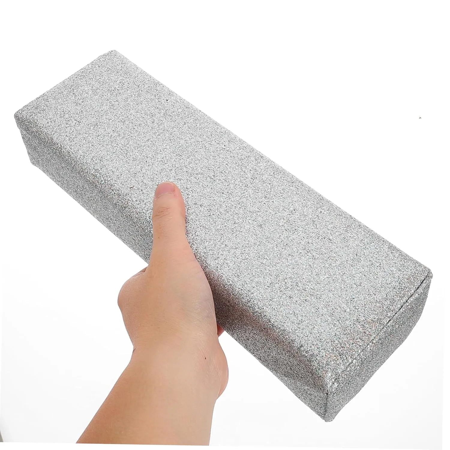 1 Set Manicure Hand Rest Cushion Stylish Nail Art Hand Pillow with Washable Mat Comfortable Arm Rest for Nail Salon Use Silver Microfiber Leather