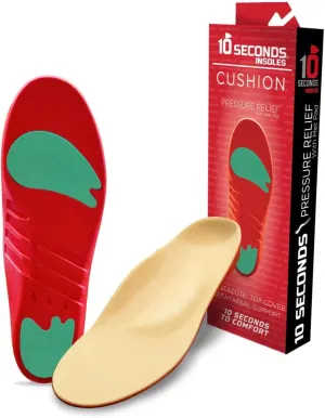 10 Seconds Pressure Relief 3030 with Metatarsal Pad – Ultra Cushioned - Medium Arch Support - Medium Arch Height, Trim to Fit, Molds to Foot Plastazote Memory Foam Topper (M 7, W 9)