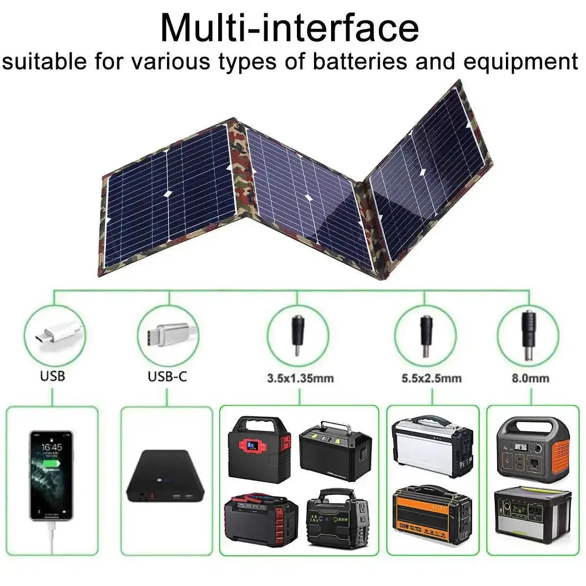 100-800W Foldable Solar Panel Kit - Complete Solar Power Station with MPPT Portable Generator Charger for Car, Boat, Caravan, Camping