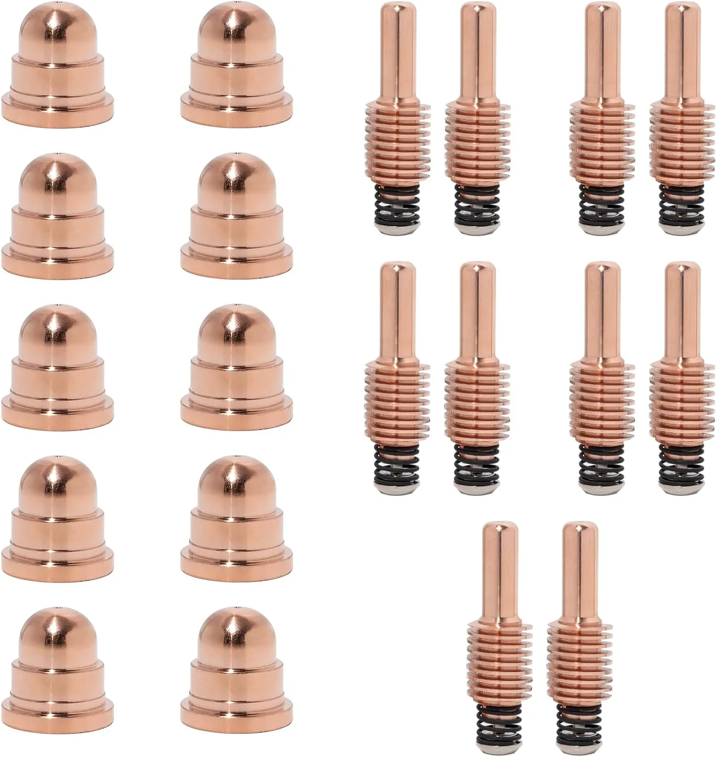 10PCS 220930 Nozzle Tips and 10PCS 220842 Plasma Electrodes for Hypertherm 45XP/65/85/105, High-Precision Sturdy Consumables Kit