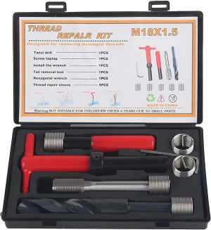 10PCS M18x1.5 Thread Repair Kit Helicoil Coil Stainless Steel Metric Thread Repair Insert Kit for Thread Repairing