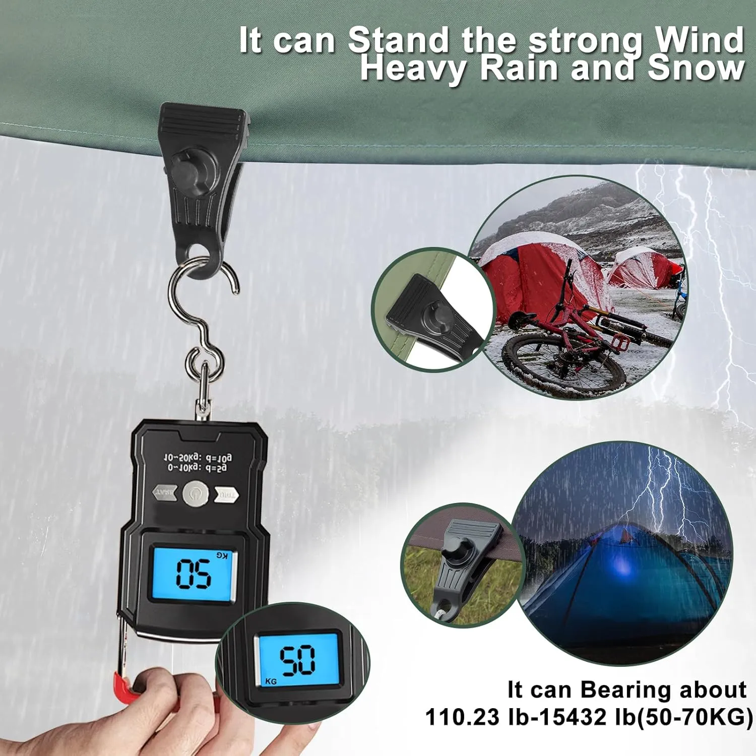 10PCS Tarp Clip Windproof Clamp with Carabiner, Awning Clamp Set for Awnings Outdoor Camping Caravan Canopies Tent