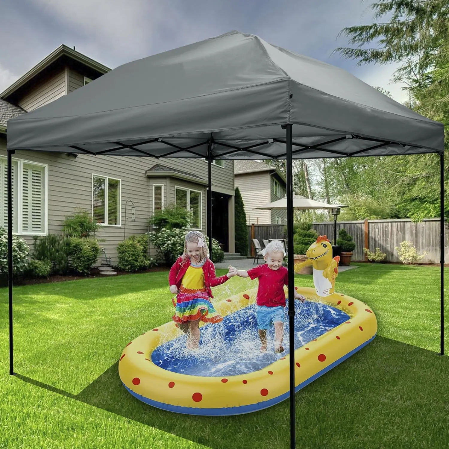 10x 10 Canopy Replacement Top, Replacement Canopy Top for 10x10 Pop Up Canopy Tent (Canopy Top Cover Only) Grey