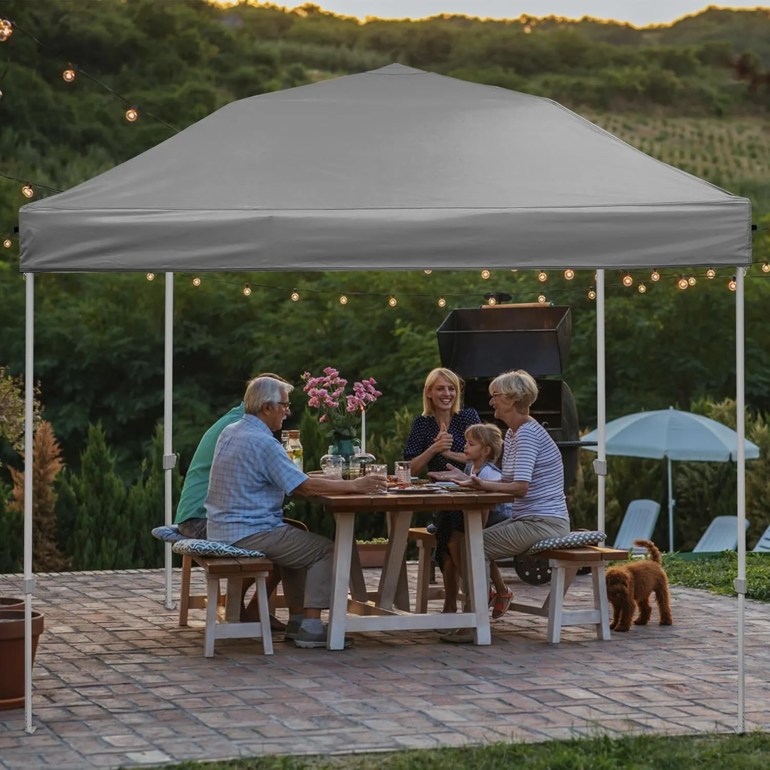 10x 10 Canopy Replacement Top, Replacement Canopy Top for 10x10 Pop Up Canopy Tent (Canopy Top Cover Only) Grey