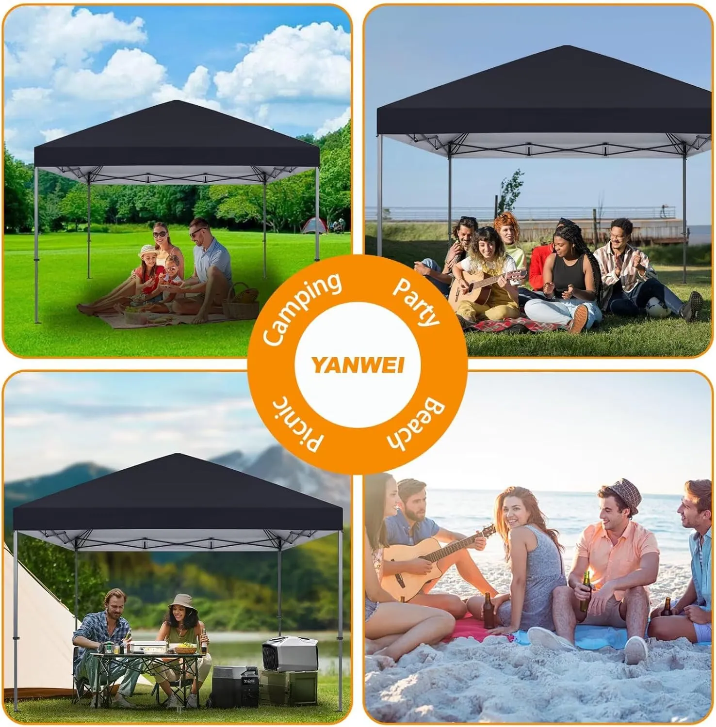 10x10 Canopy Replacement Top Only,Waterproof Pop Up Canopy Tent Top Replacement Cover Roof with Windproof Ropes for Straight Leg Frame, 420D Polyester for Outdoor Garden Pavilion Sun Shade(Beige)