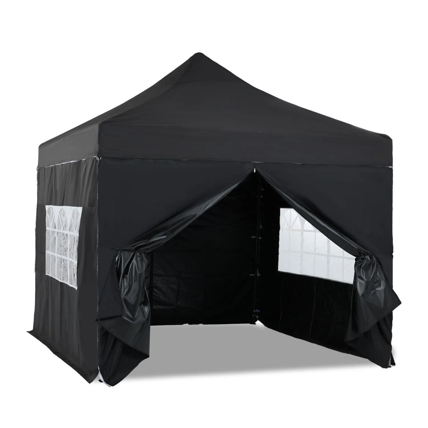 10x10 ft. Pop Up Canopy Tent with Windows Sidewalls and Wheeled Bag