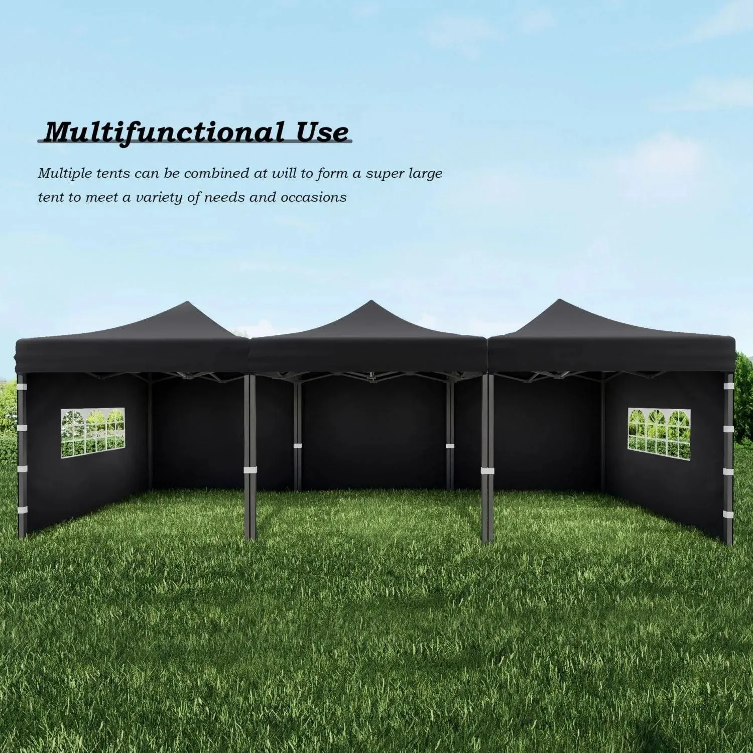 10x10 ft. Pop Up Canopy Tent with Windows Sidewalls and Wheeled Bag