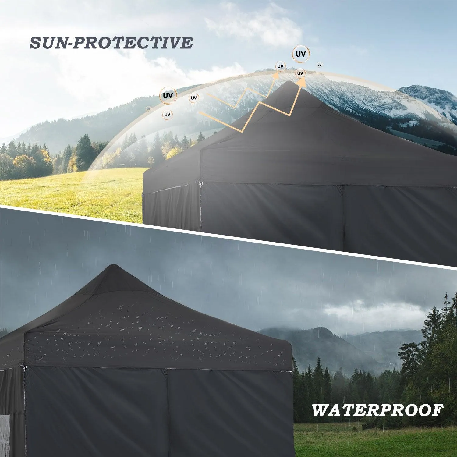 10x10 ft. Pop Up Canopy Tent with Windows Sidewalls and Wheeled Bag