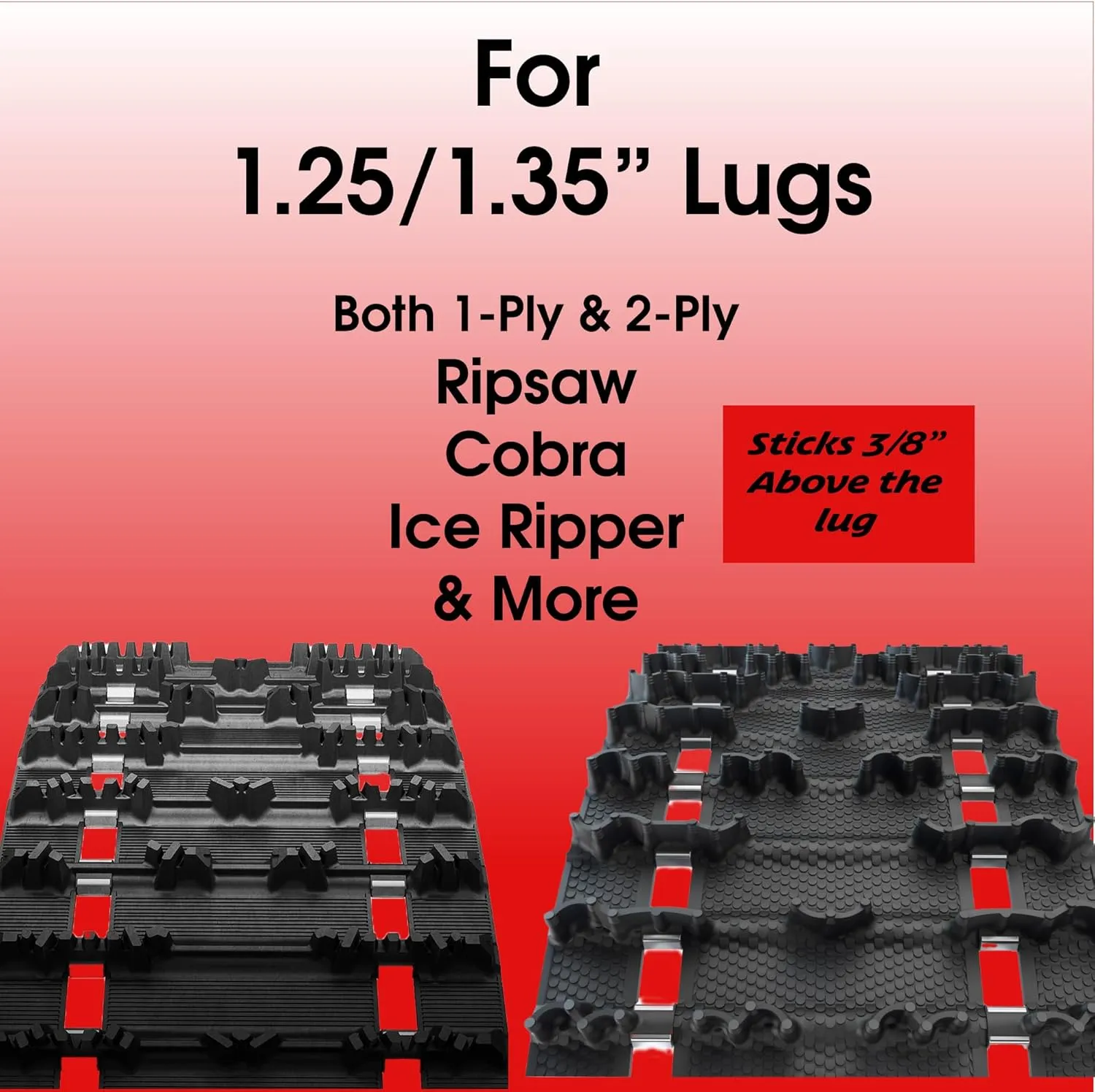 1.375” Top Gun SP Snowmobile Studs Kit Qty 96, Rust-Free & Lightweight, Includes Install Tools & Template, for OEM Ski-Doo 1.25/1.35 1-Ply Tracks