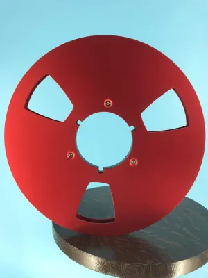 1/4" x 10.5" RED NAB Aluminum Metal Reel with White Hinged Set up Box NEW