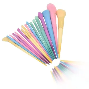 17pcs Makeup Brush Candy Colourful Makeup Brush Set for Foundation Concealer Blush Highligh, Soft Portable Skin Friendly Different Sizes Shapes Cosmetic Brushes Kit for Girls Women