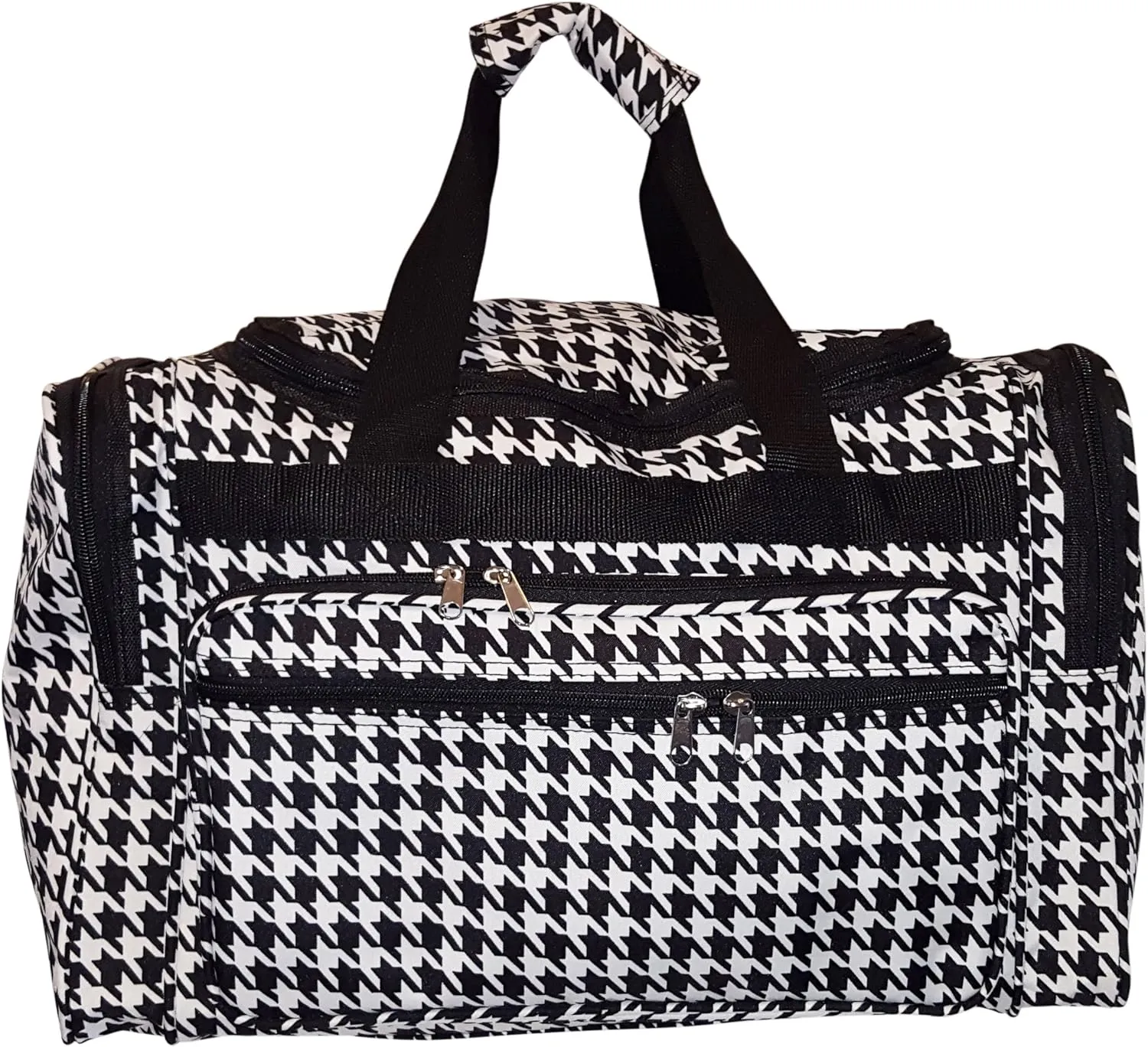19" Fashion Multi Pocket Duffle Bag - Personalization Available (Blank - Houndstooth)