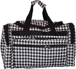 19" Fashion Multi Pocket Duffle Bag - Personalization Available (Blank - Houndstooth)