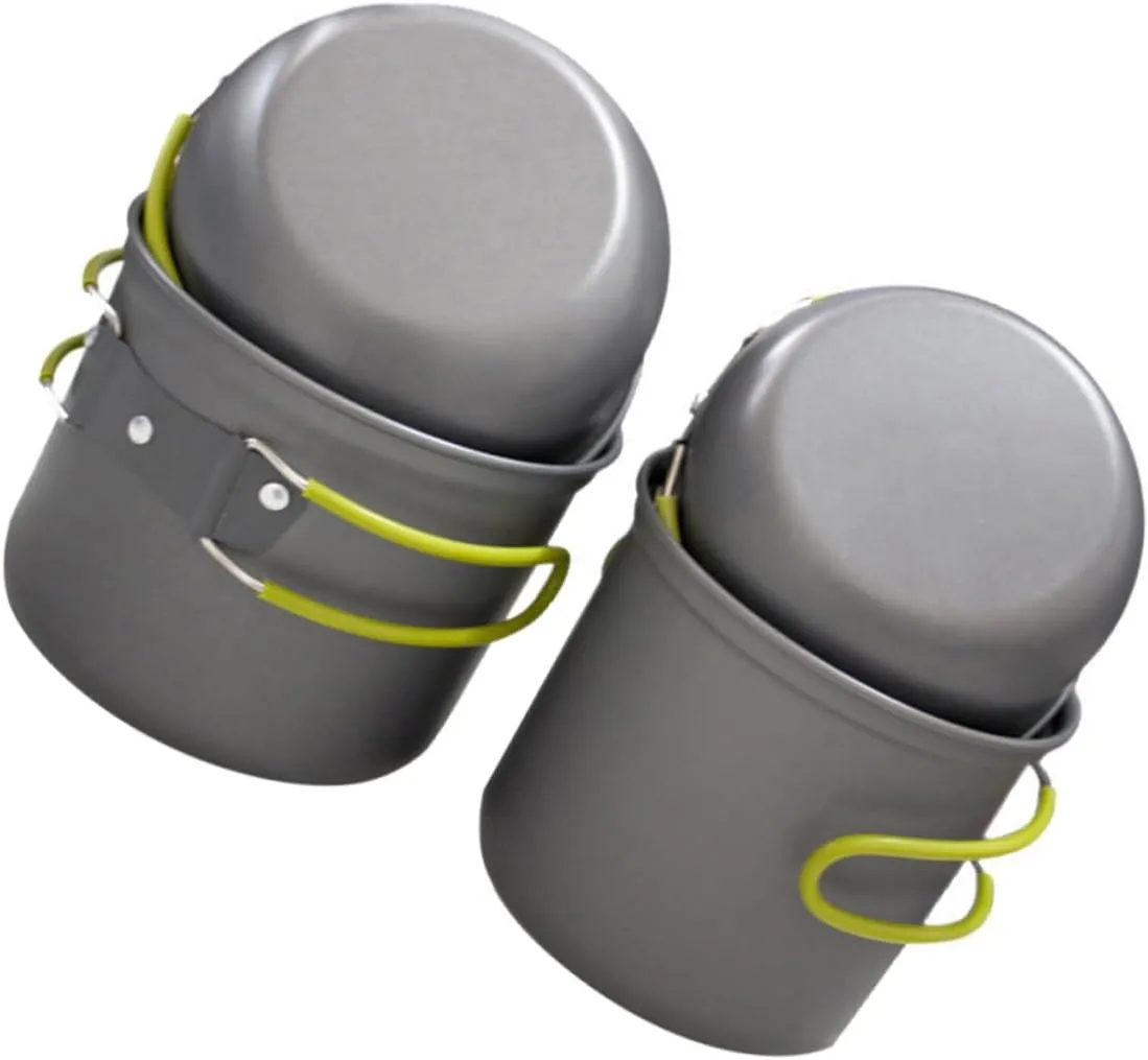 1Set Outdoor Cooking Pot for People Handle Cookware Kit for Hiking Camping Picnic Lightweight and Durable with Insulated Grip for Bbq and Outdoor