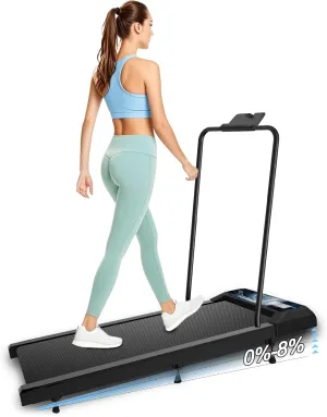 2 in 1 Treadmill and Walking Pad for Home/Office, Walking Treadmill with Remote Control, APP, and LED Display