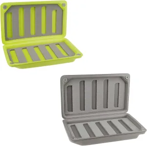 2 PC Fly Box Float Tackle Box Grip Foam Fly Fishing Tackle Boxes Fishing Storage 6X3.48X1.2inch (Slit foams)