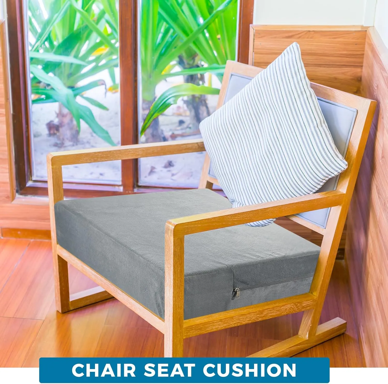 20 x 20 x 5 Inch Recliner Cushions for Elderly, Thicken Memory Foam Seat Cushion, Square Chair Cushions Non Slip Pads for Recliners, Armchairs, Relief and Comfort (Gray)