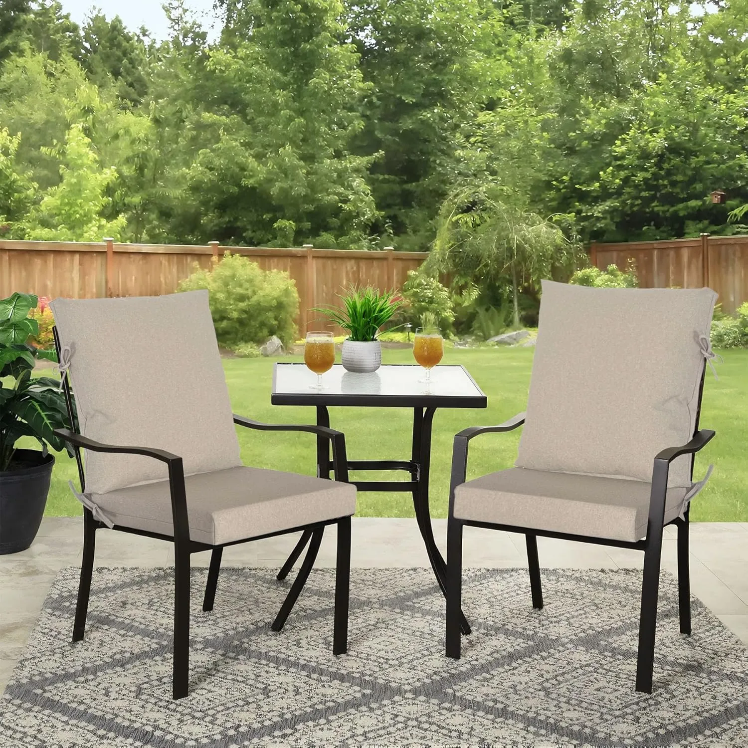 20"x42" Outdoor Dining Chair Cushion Set of 1 Resilient Foam Filling Water-Proof Stain-Resistant UV Resistant Weather Resistant Patio Cushions Riverbed