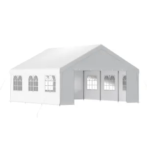 20x20/26x20 ft. Marquee Party Tent with Church Window Sidewalls - White