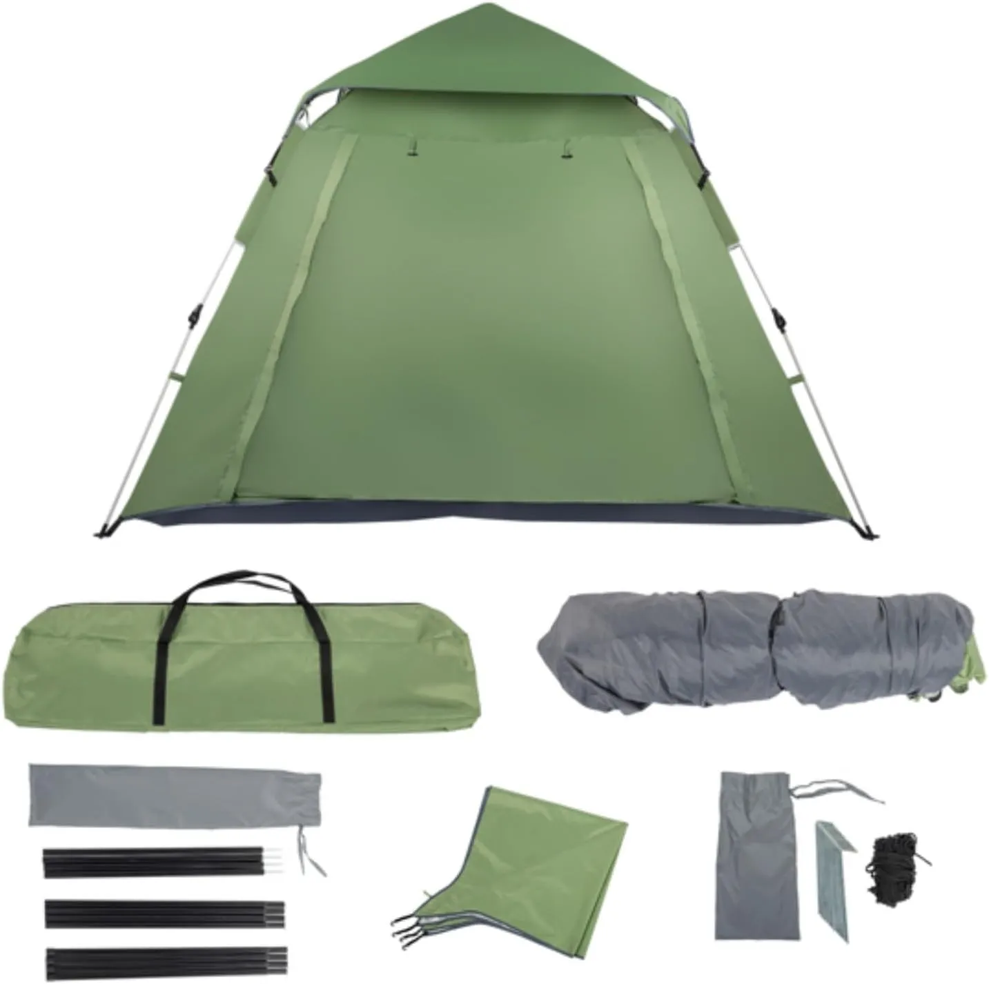 240*240*150cm Four-person Family Tent Camping Tent Brown Simple Tent Waterproof Ready-to-set-up Tent Large Family Camping Tent Beach Tent with Large Space, Suitable for Outdoor, Camping, Hiking