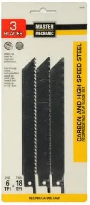281063 All-Purpose Reciprocating Saw Blade, Carbon/High-Speed Steel, 3-Pk. - Quantity 5