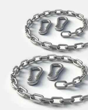 2pcs 6mm Thick 23 inch Chain Link, 304 Stainless Steel Chain for Chain Lock, Yoga Chair, Outdoor Hooks, Trailer Safety Chains, Hammock Accessories, Dog Chains for Outside.