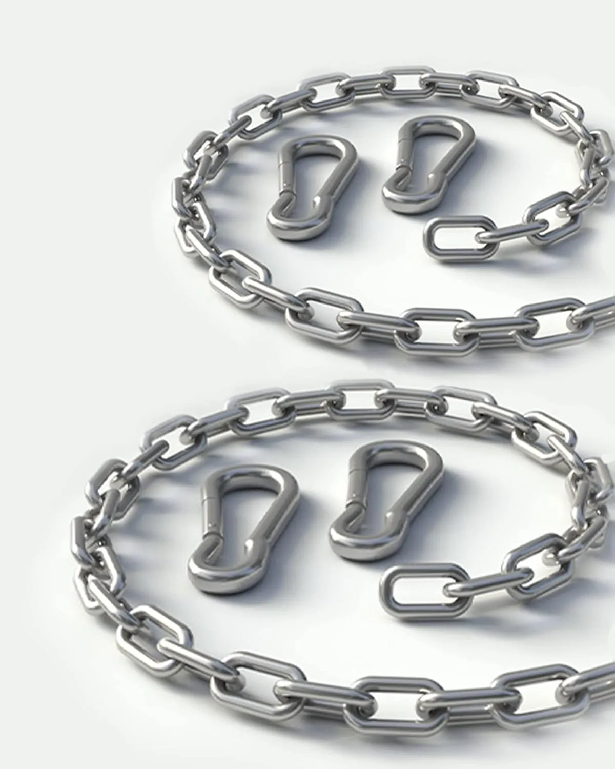 2pcs 6mm Thick 23 inch Chain Link, 304 Stainless Steel Chain for Chain Lock, Yoga Chair, Outdoor Hooks, Trailer Safety Chains, Hammock Accessories, Dog Chains for Outside.