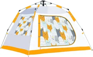 3-4 Person Dome Tents Automatic Pop-up Instant Tents, Ventilation Breathable Folding Portable for Outdoor Camping Picnic Beach
