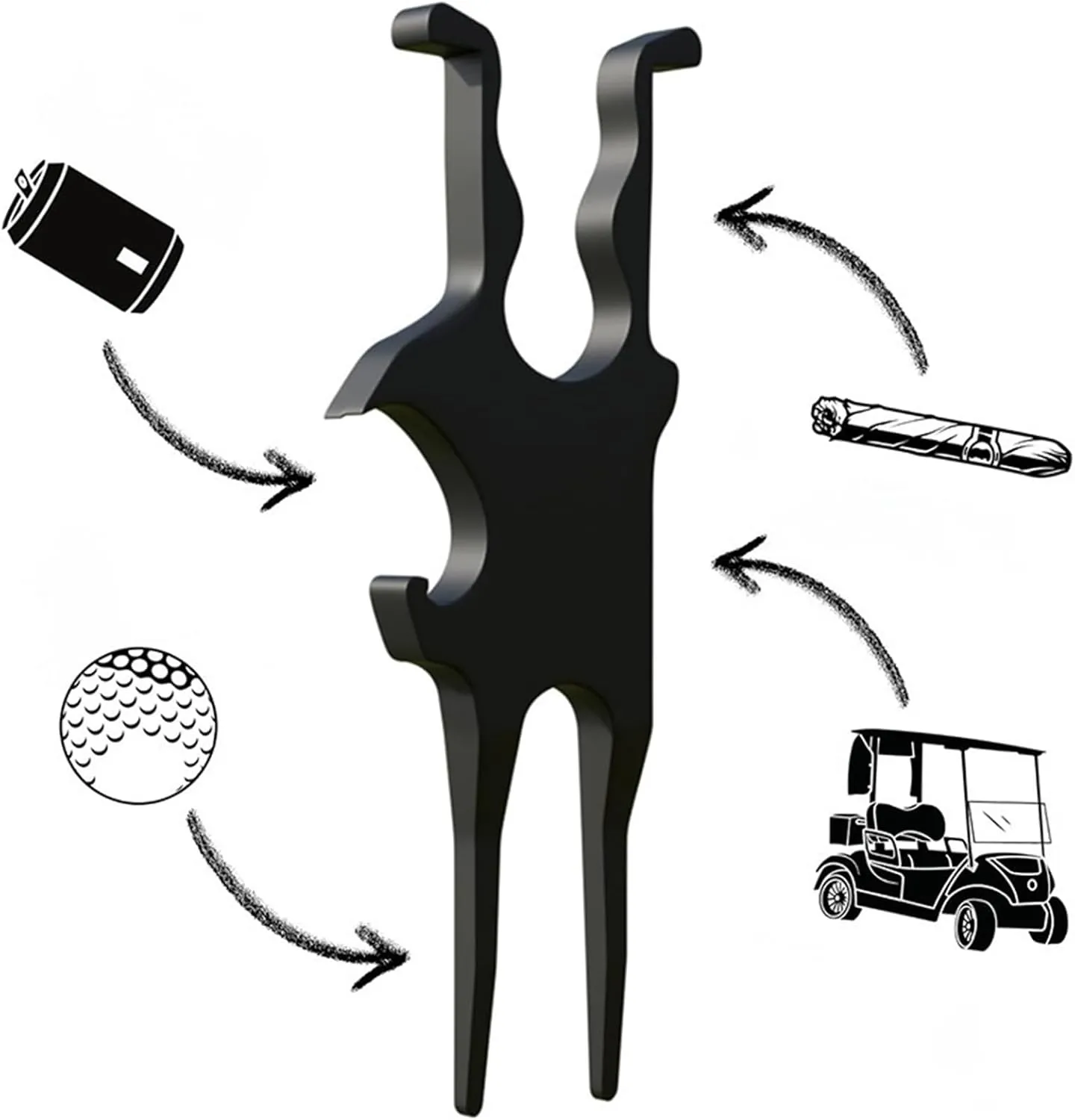 3 in 1 Golf Cart Cigar Holder Magnetic, Golf Multi-Tool with Marker, Bottle Opener, Divot Repair Tool, Golf Cart Magnetic Holder