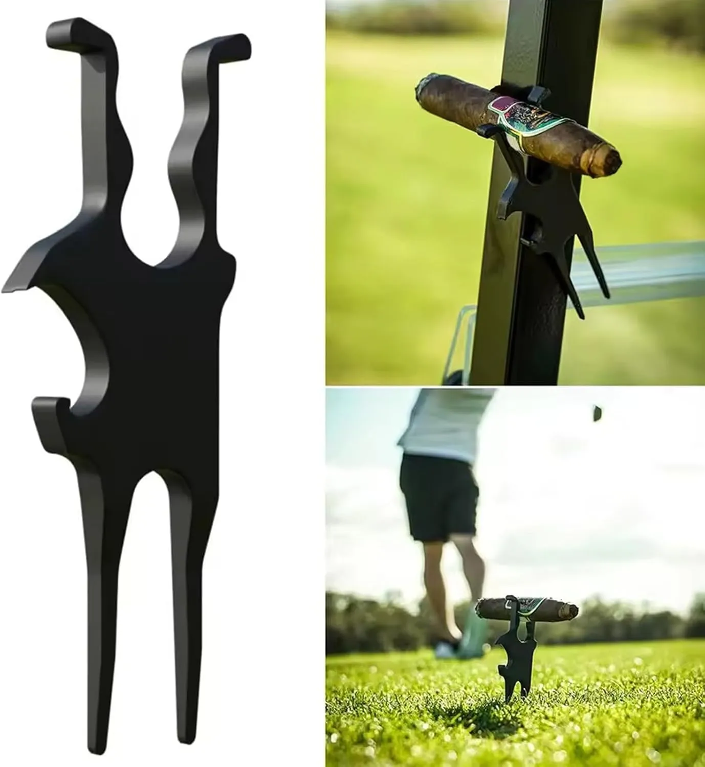 3 in 1 Golf Cart Cigar Holder Magnetic, Golf Multi-Tool with Marker, Bottle Opener, Divot Repair Tool, Golf Cart Magnetic Holder