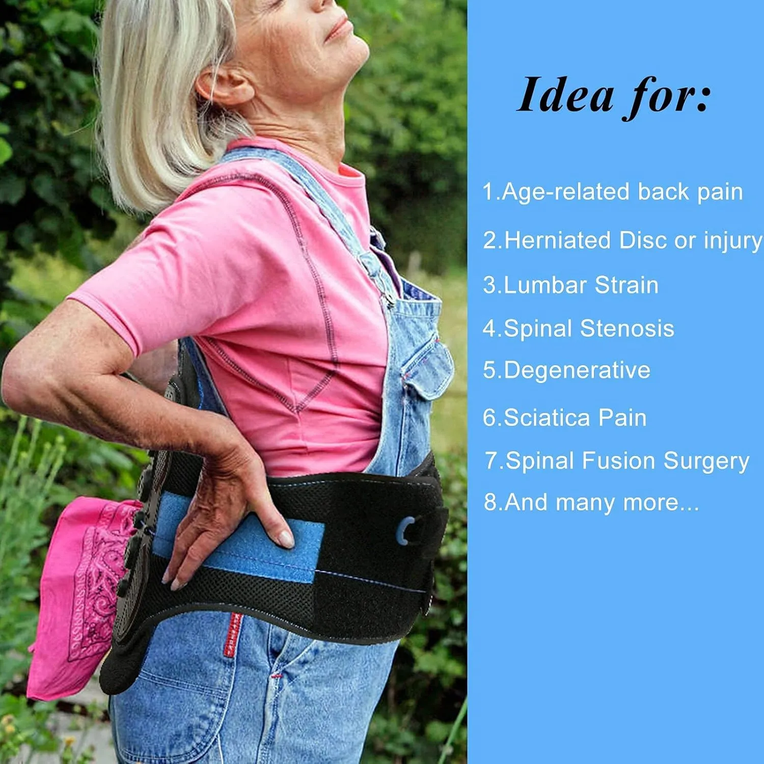 3.0 LSO Back brace for lower back with Maximum Decompression Plate&Comfort Curve Back Support New Added with Foam Pad,Dual Pulley System Lumbar Support Belt for Lower Back Pain Relieve,Pre and Post Spine Surgery