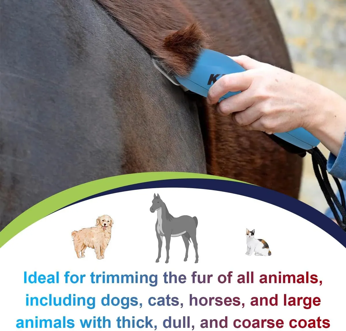 30W Wide Pet Dog Grooming Detachable Blades,Compatible with Andis,Oster A5,Wahl KM10 Clippers,Cut Length 1/50"(0.5mm),Fit for Larger Animals