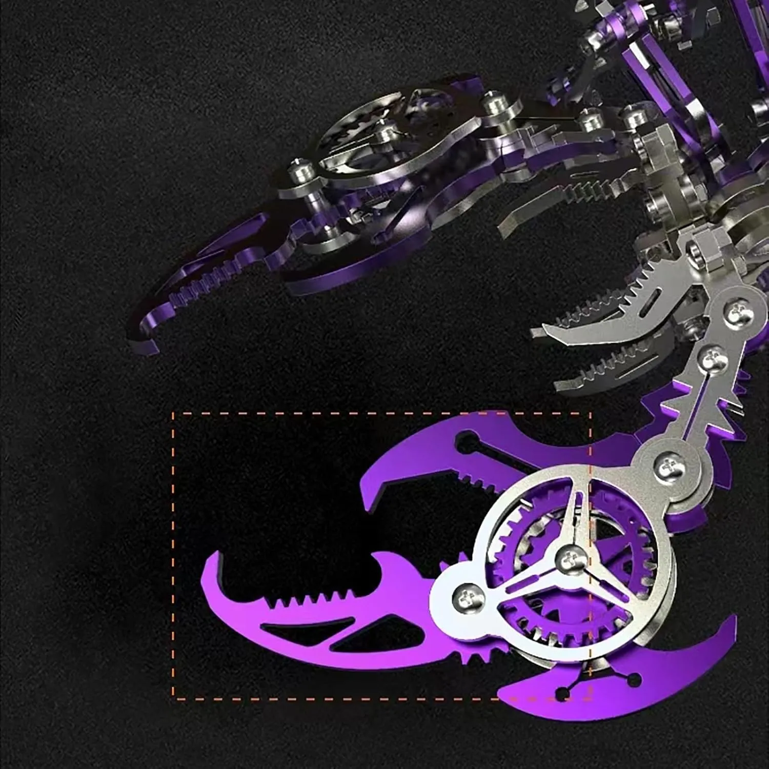 3D Scorpion Metal Puzzle Mechanical Scorpion King Metal Model Kit - 304 Stainless Steel, Expert Tools & Instructions - Mind-Bending Building Blocks for Adults (Purple)