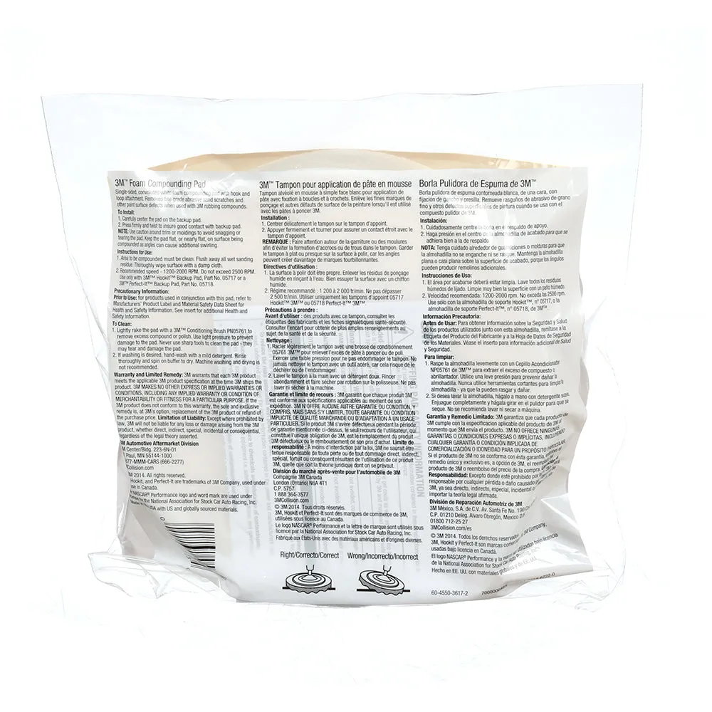 3M Perfect-It Foam Compounding Pad, 05723 - 8", White (2 pack)