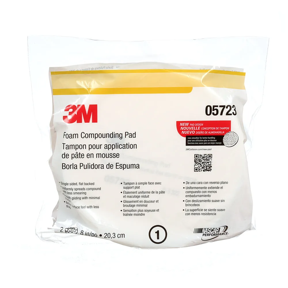 3M Perfect-It Foam Compounding Pad, 05723 - 8", White (2 pack)