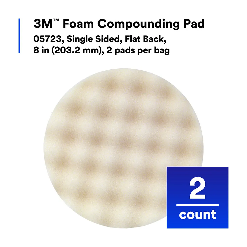3M Perfect-It Foam Compounding Pad, 05723 - 8", White (2 pack)