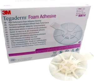 3M Tegaderm Foam Adhesive Dressing - 2-1/2" x 3" Oval Pad - - Box of 10