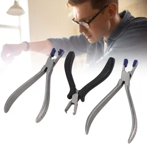 3pcs Stainless Steel Rimless Eyeglasses Repair Kit,Optical Eyeglasses Adjusting Pliers Repairing Kit,with Bag,for Eyeglasses Repair,Professional Silhouette Glasses Repair Parts for Rimless Glasses