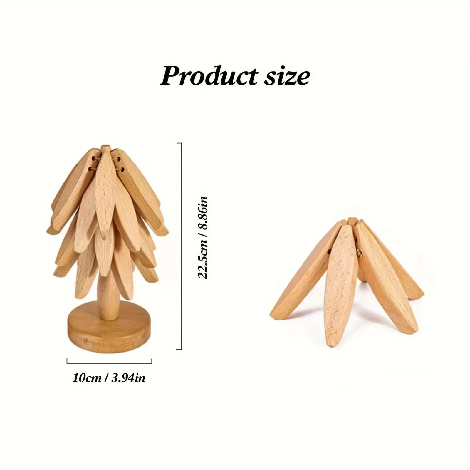 3pcs Wooden Coaster Set With Tree Design - Non-Slip, Heat-Resistant