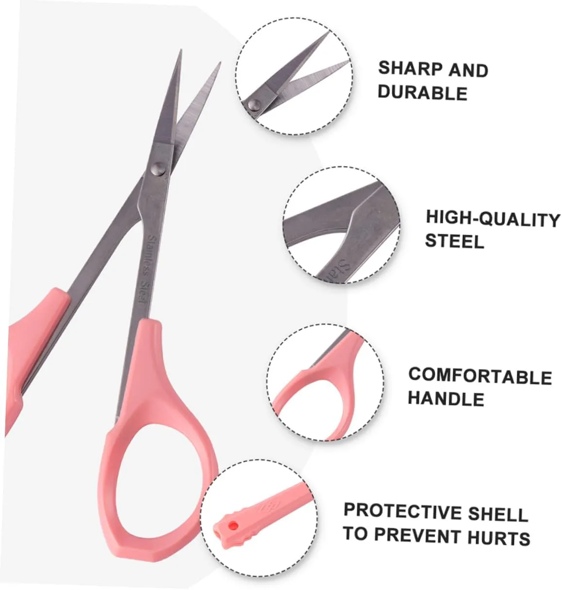 3sets Professional Beauty Scissors Eyebrow Trimmer Set High Precision Eyelash Scissors Dual Purpose for Daily Use 2pcs*3
