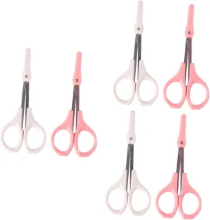 3sets Professional Beauty Scissors Eyebrow Trimmer Set High Precision Eyelash Scissors Dual Purpose for Daily Use 2pcs*3