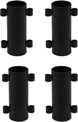 4 Camping Tent Rod Holder Portable Metal Awning Poles Holder Windproof Tarp Poles Fixed Holder Tent Rod Fixer for Camping Hiking Fishing