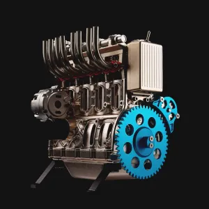 4-Cylinder Engine Model Kit, Full Metal Working Inline IC Engine, DIY STEM Assembly Kit for Adults and Teens, Educational Mechanical Model for Car Enthusiasts,