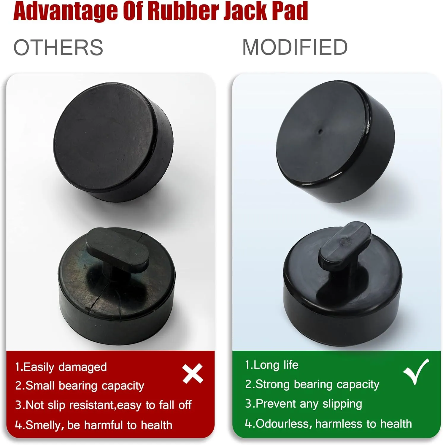 4 PCS Floor Jack Pad for Corvette Lift Pucks, Jack Lifting Pad Compatible with 2011,2017,2018,2019 C5, C6, C7, C8 Corvette Jacking Rubber Jack Point Pad