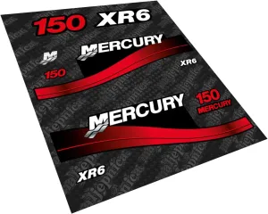 411 Decals Aftermarket Replacement for Mercury 150 XR6 (1999-2004) Outboard Decal (Sticker) Set