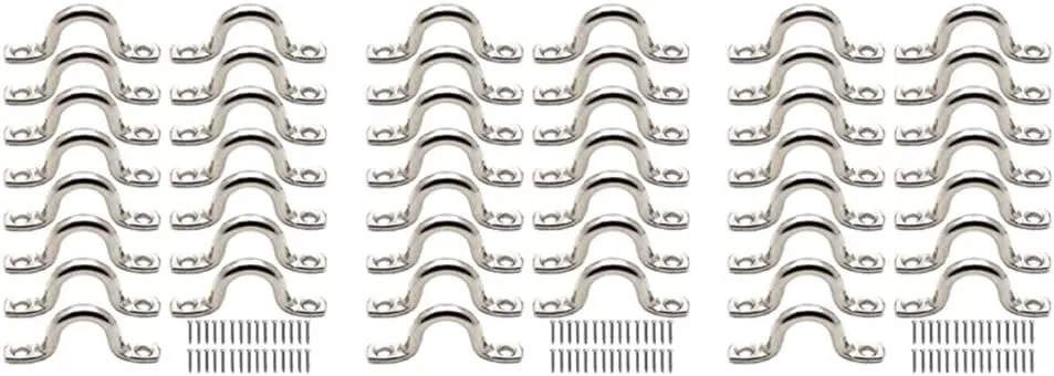 45Pcs Stainless Steel Plate Eye Plates Ceiling Hook Kayak Eye Plate Kayak Pad for Kayak Canoe, Kayak Canoe Rigging