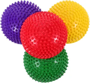 4Pcs Hedgehog Style Balancing Spiked Stability Training Domes for Adults Balance Exercise Tools for Coordination and Sensory Development