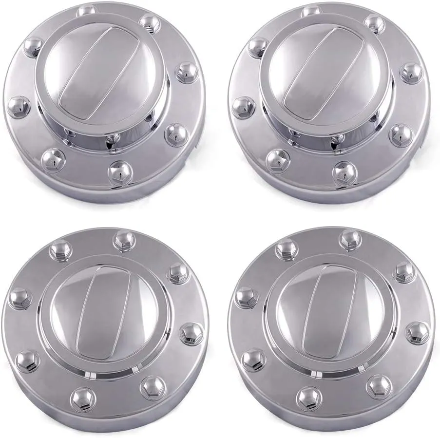 4Pcs/Set Car Center Hubcaps Compatible for Dodge 2011-2016 Ram 3500 1-TON Dually DRW Alcoa Alloy Wheel Chrome Center Caps Front Rear